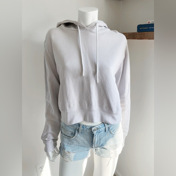 Cotton Citizen Milan Crop Hoodie White Stone - Picture 2 of 4